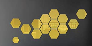 Set 10 Oglinzi Design Hexagon AURII - Oglinzi Decorative Acrilice Cristal - Diamant - Fagure 10 bucati/set